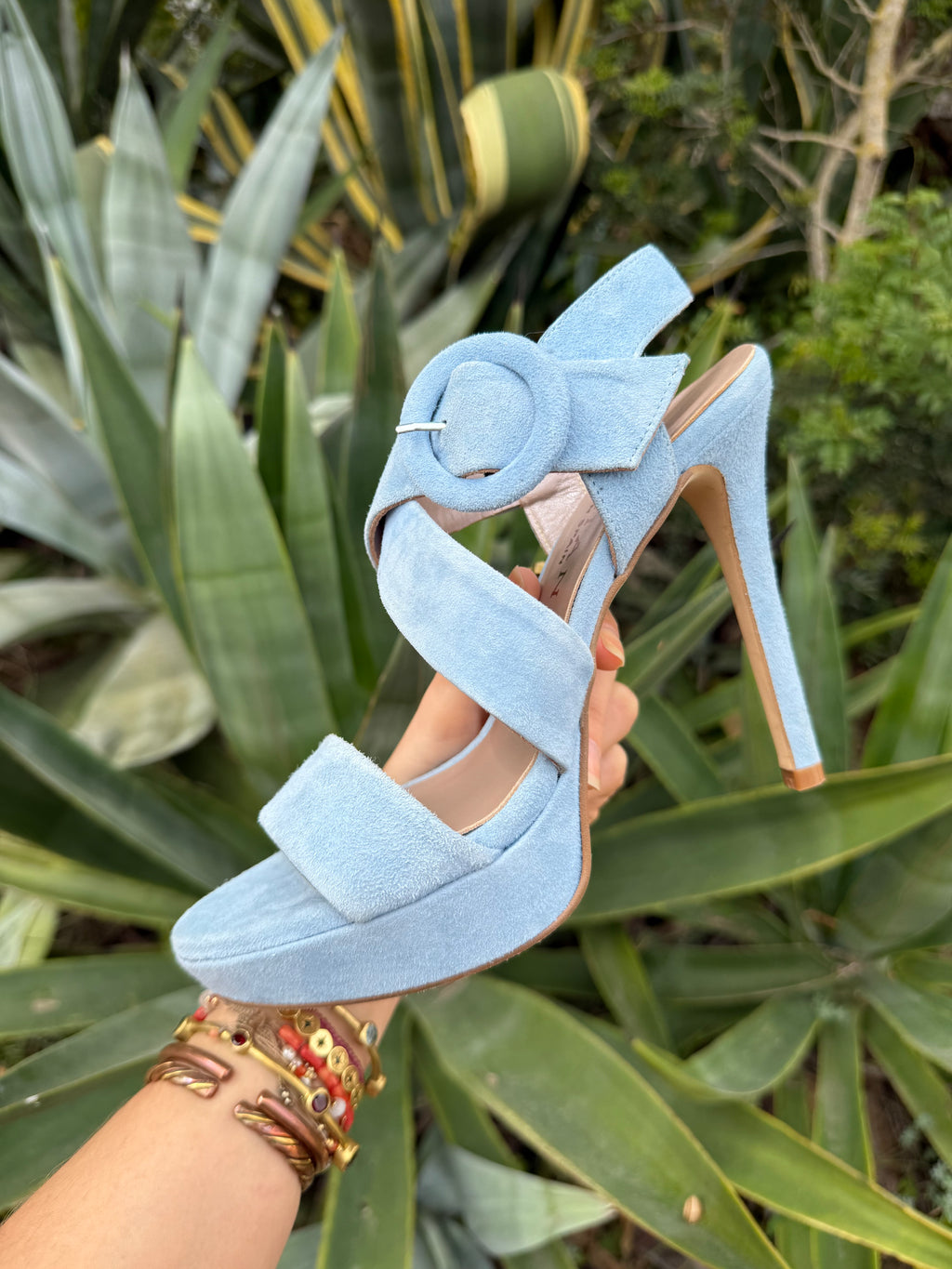 Tacones celeste