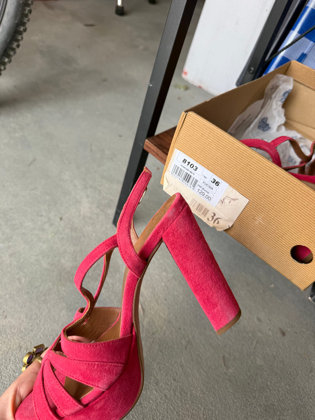Tacones frambuesa plataforma