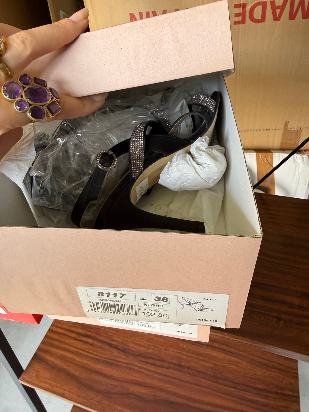 Tacones negros brillo