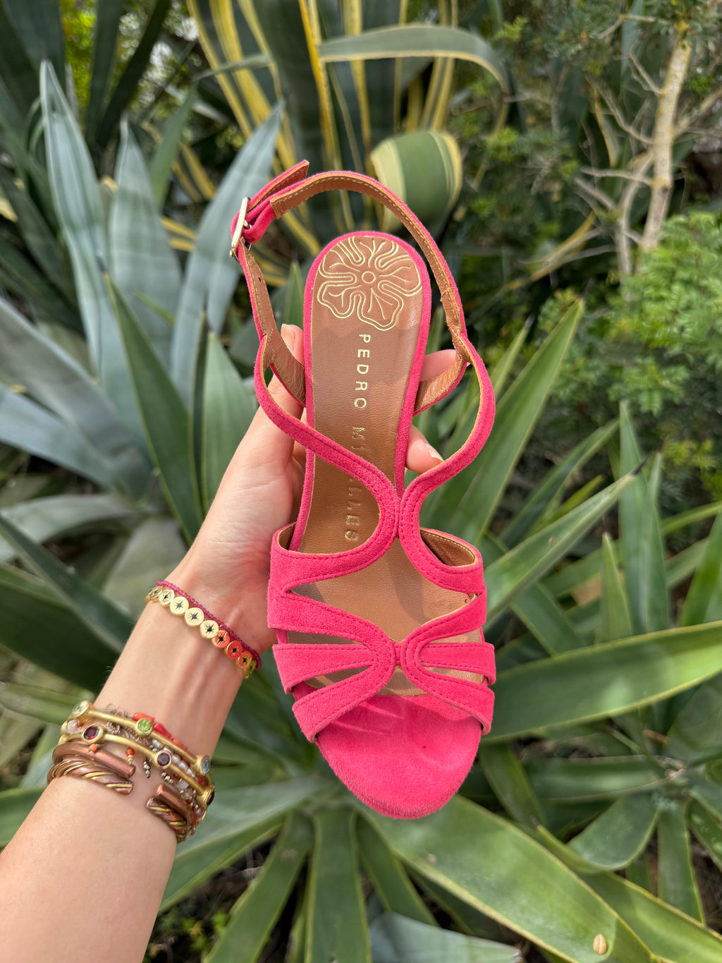 Tacones frambuesa plataforma