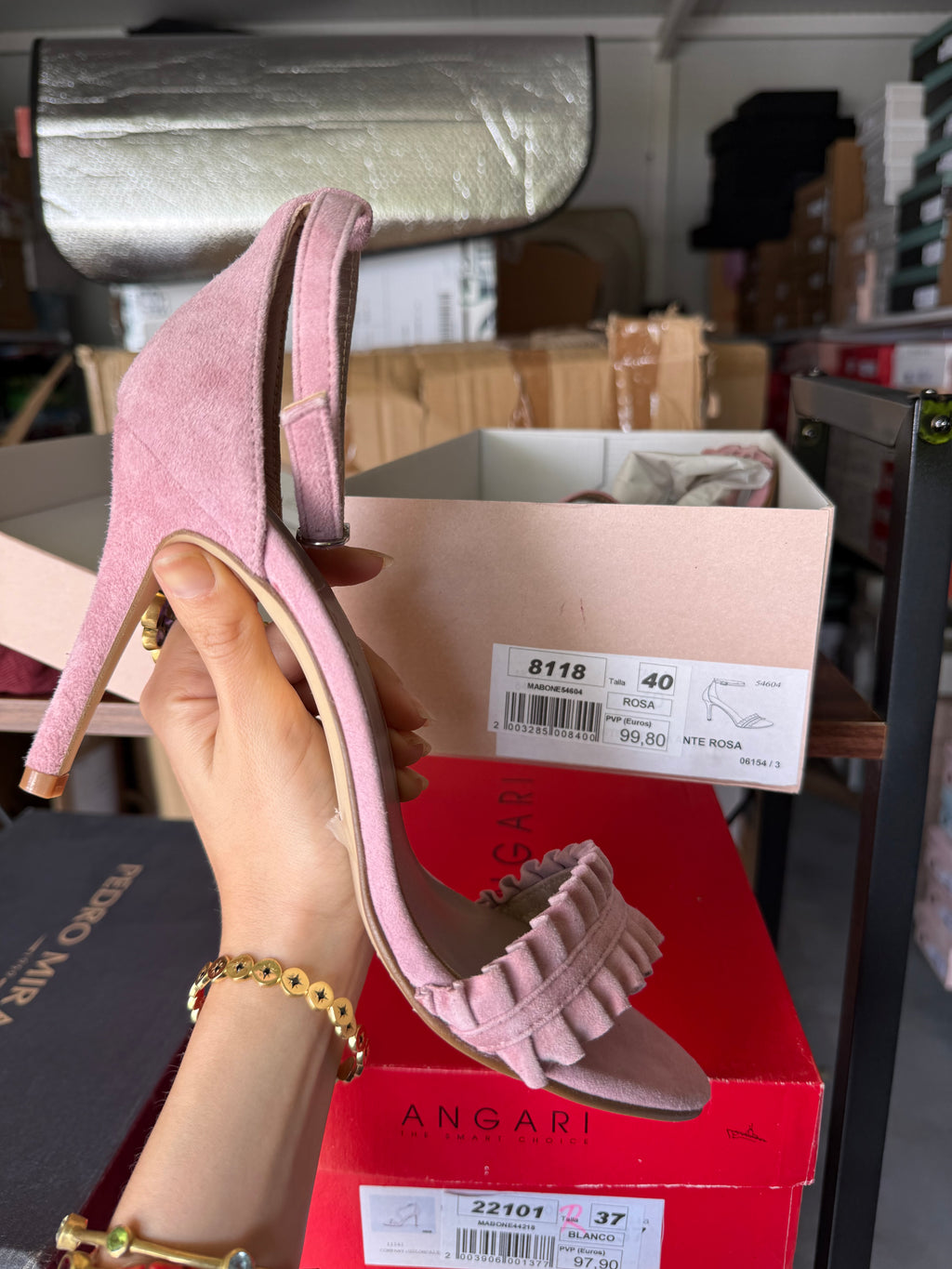Tacones rosa clarito