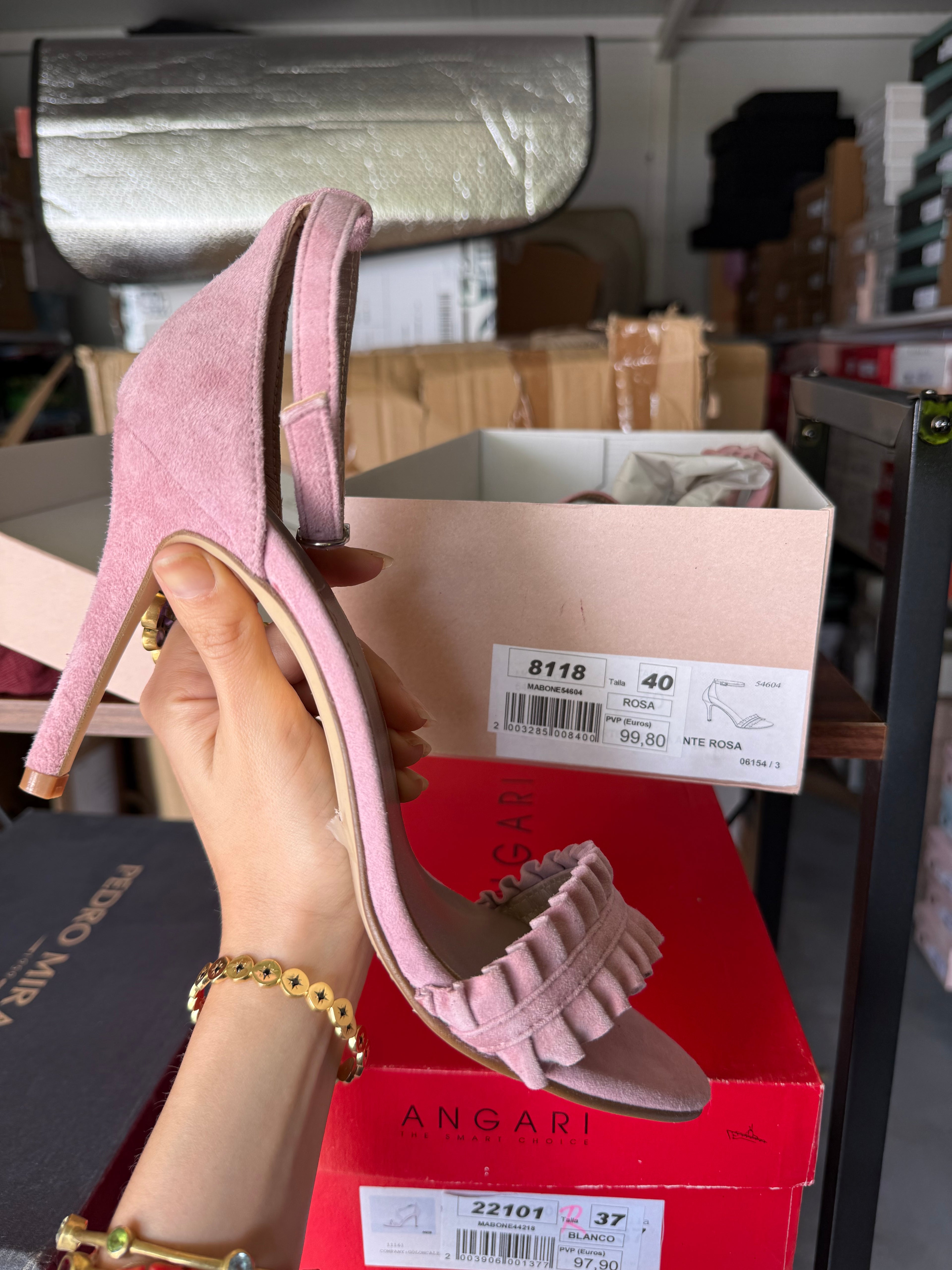 Tacones rosa clarito