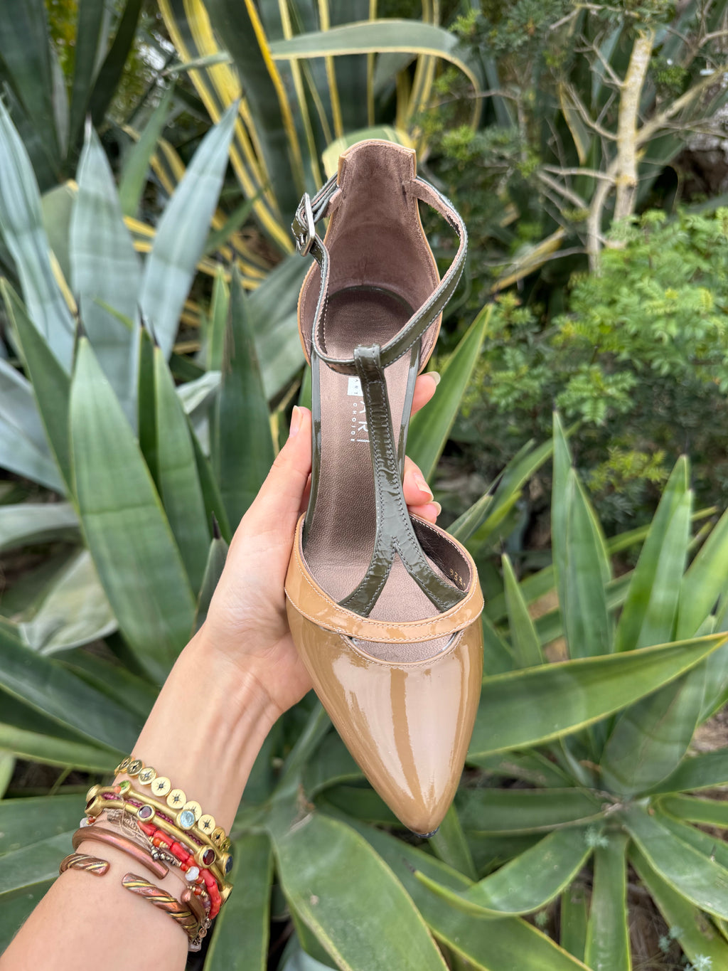 Tacones beige