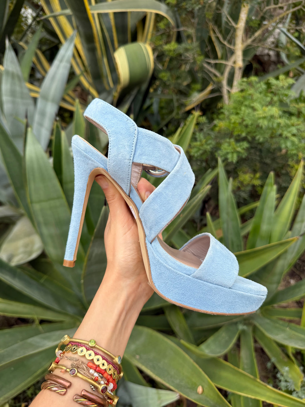 Tacones celeste